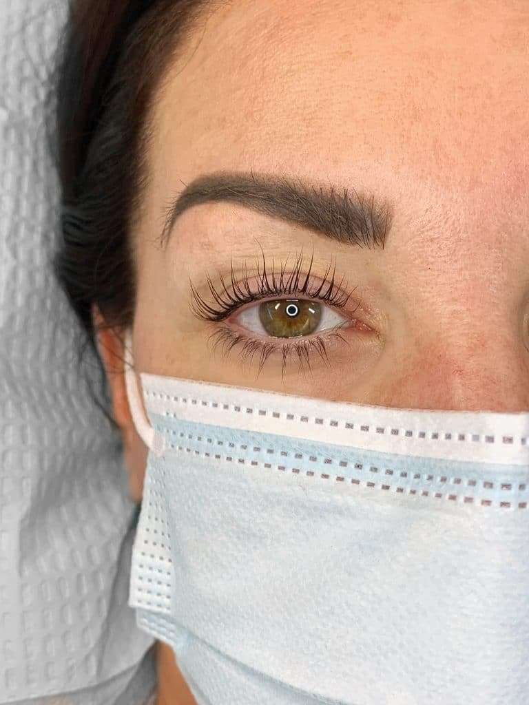 Natural lash lift and tint results enhancing curl and definition.